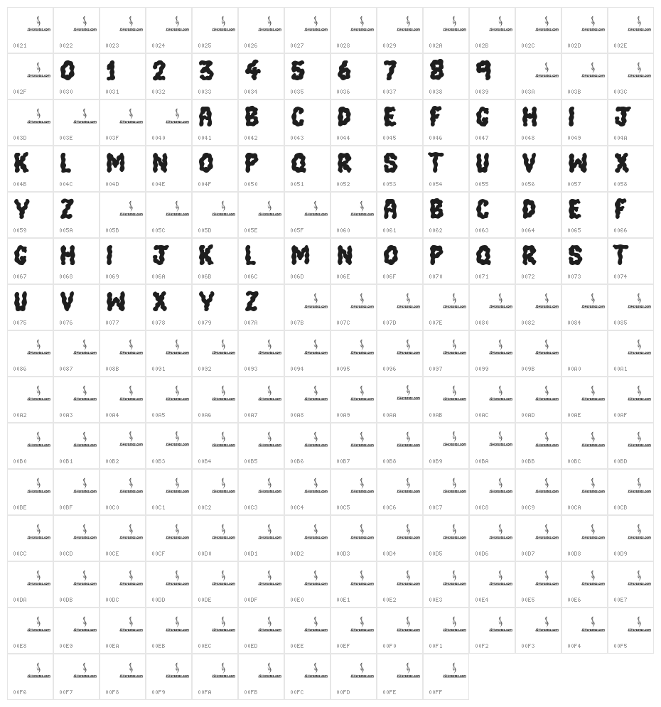 Color Me Purple Character Map