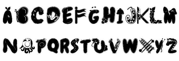 Colorful Decorative Alphabet Font LOWERCASE