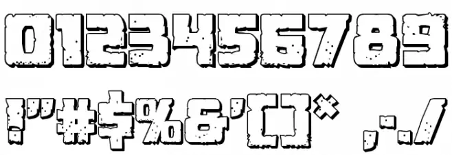 Colossus 3D Regular Font OTHER CHARS