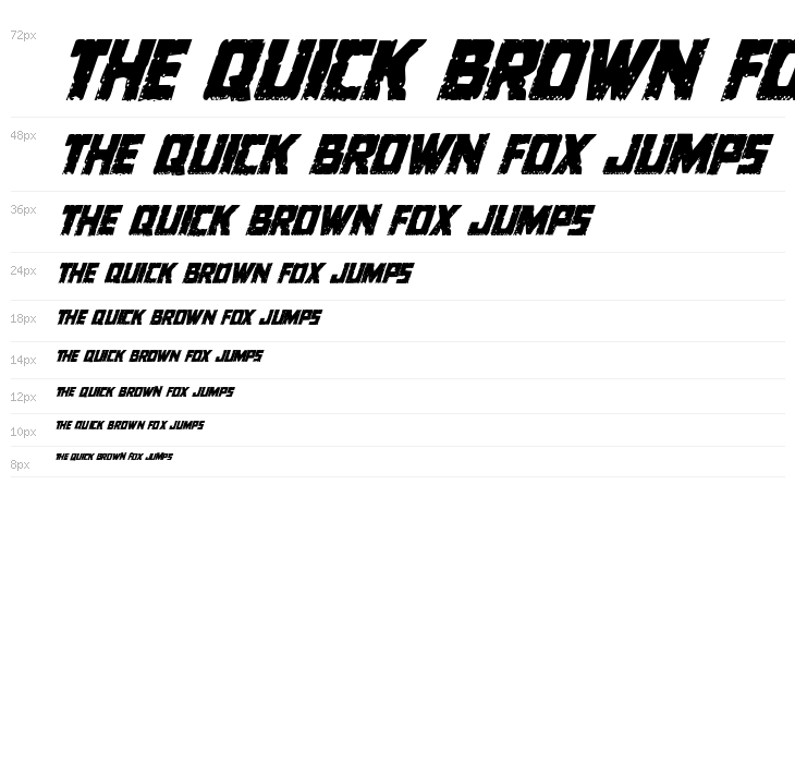 Colossus Condensed Italic Waterfall