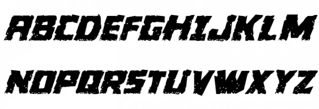 Colossus Jagged Italic Caratteri MAIUSCOLE
