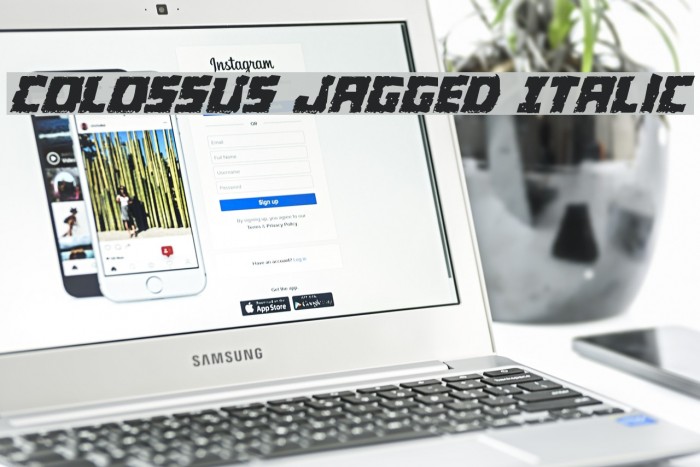 Colossus Jagged Italic Font examples