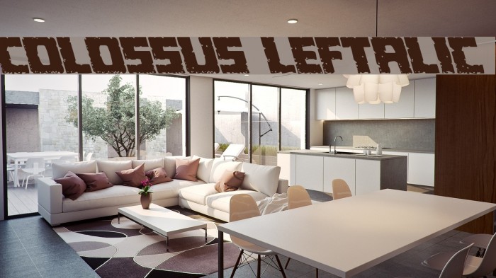 Colossus Leftalic Font examples