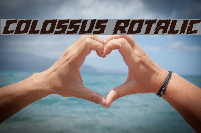 Colossus Rotalic Font examples