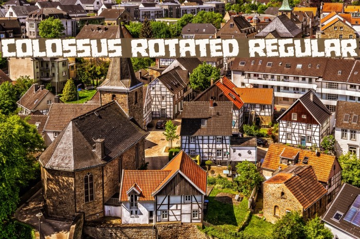 Colossus Rotated Regular Font examples