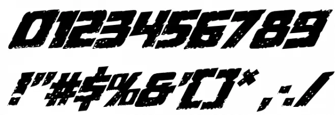 Colossus Rotated Rotatalic Font OTHER CHARS