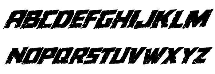 Colossus Rotated Rotatalic Font LOWERCASE