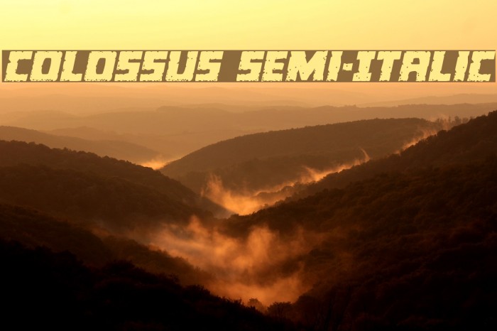Colossus Semi-Italic Font examples
