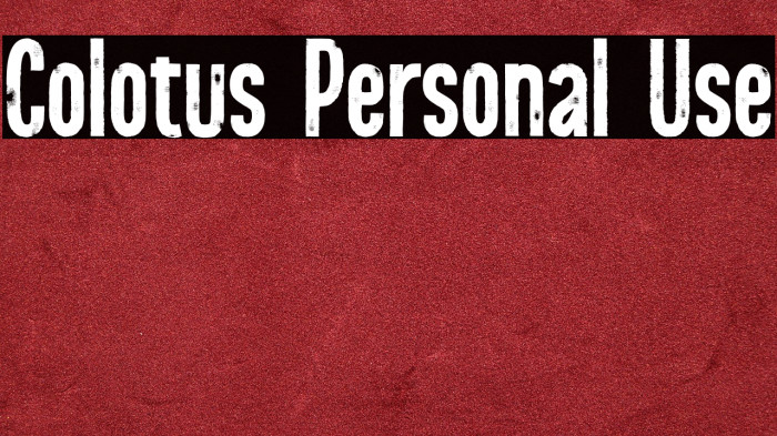 Colotus Personal Use Example 1