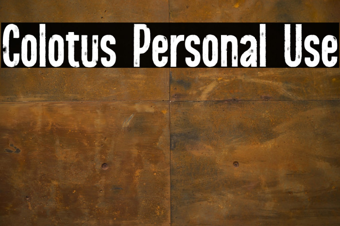 Colotus Personal Use Example 3