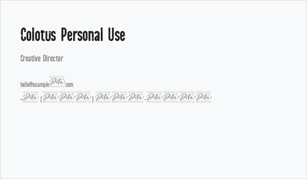 Colotus Personal Use Business Card