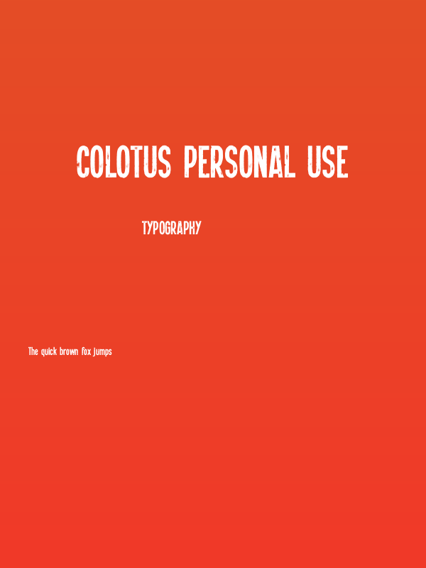Colotus Personal Use Poster