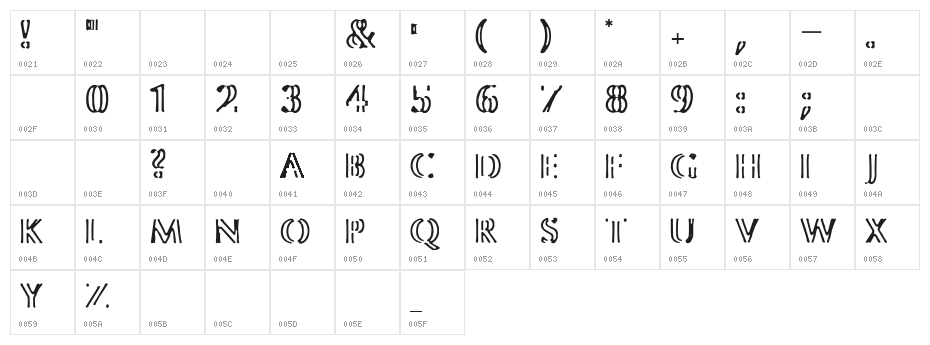 Colour Brush Character Map
