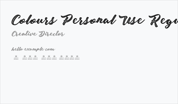 Colours Personal Use Regular Business Card