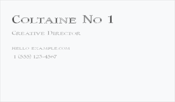 Coltaine No 1 Business Card