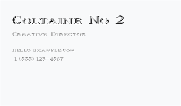 Coltaine No 2 Business Card