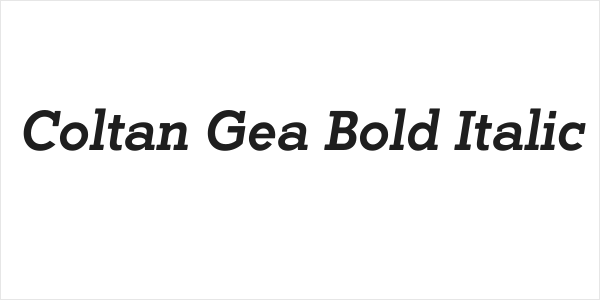 Coltan Gea Bold Italic Logo