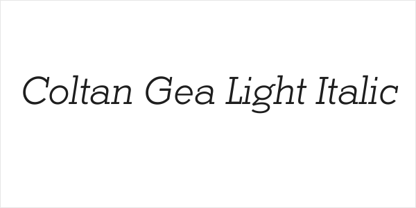 Coltan Gea Light Italic Logo