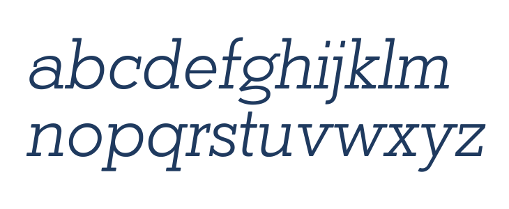 Coltan Gea Light Italic Lowercase