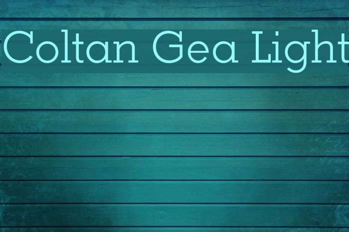 Coltan Gea Light Font examples
