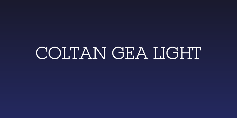 Coltan Gea Light Social Header