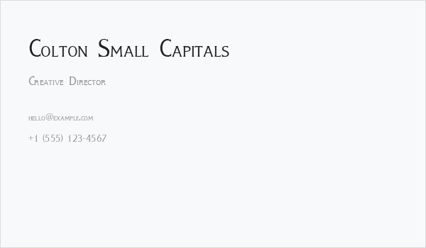 Colton Small Capitals Business Card