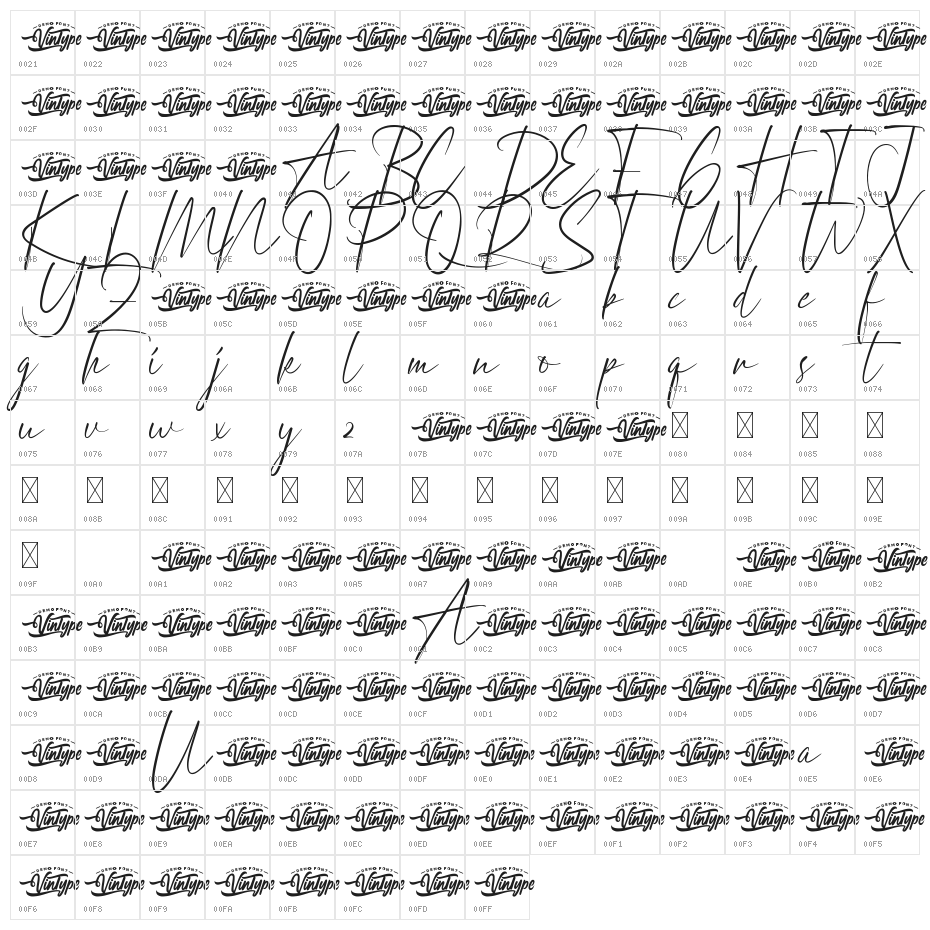 Columbia Hill Demo Character Map