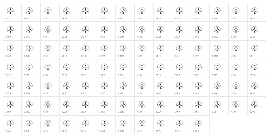 Columbia Shuttle Memorial Font Character Map
