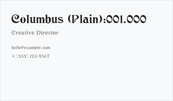 Columbus [Plain]:001.000 Business Card