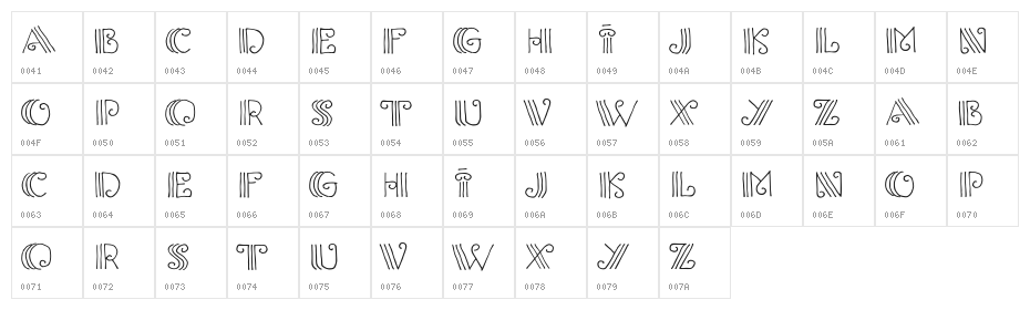 Columnion Character Map