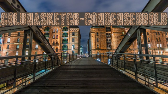 ColunaSketch-CondensedBold Шрифта examples