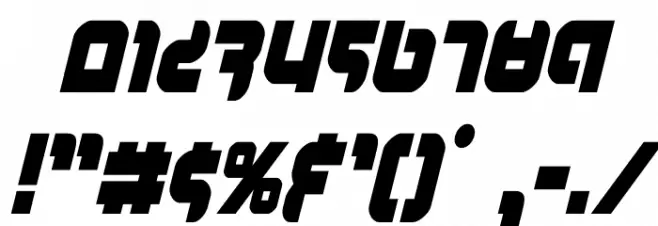 Combat Droid Condensed Italic Font OTHER CHARS