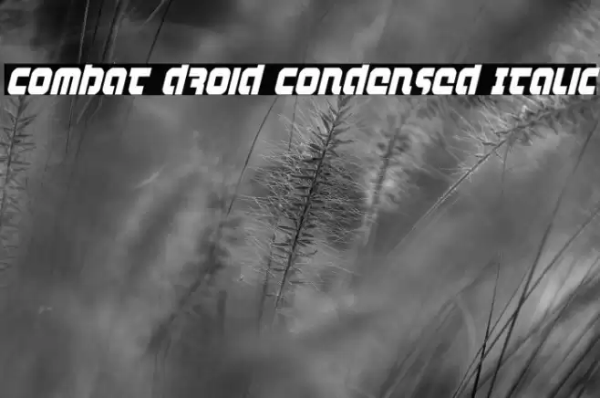 Combat Droid Condensed Italic Font examples