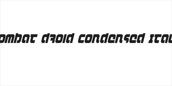 Combat Droid Condensed Italic Logo