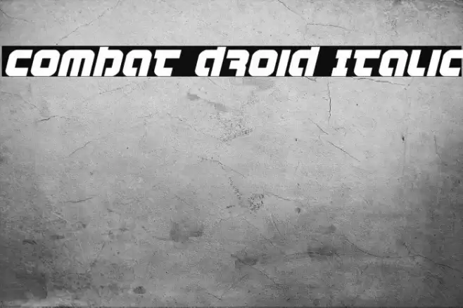 Combat Droid Italic Font examples