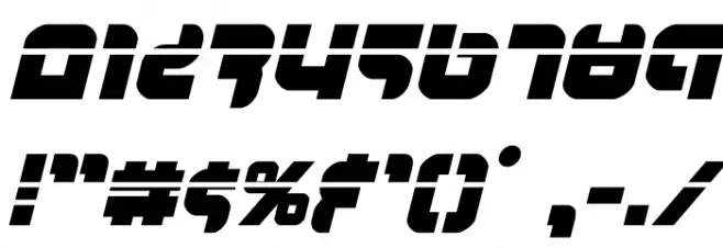 Combat Droid Laser Italic Font OTHER CHARS