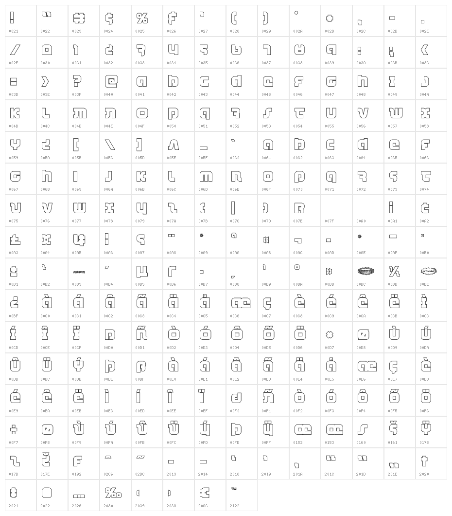 Combat Droid Outline Character Map