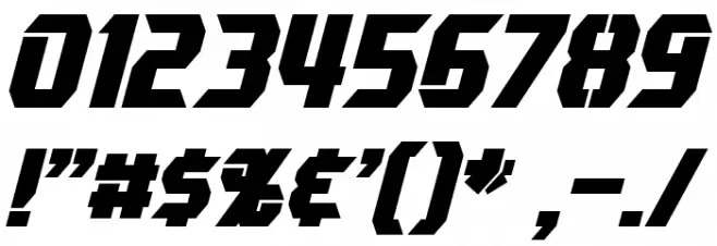 Combatron Bold Italic Font OTHER CHARS