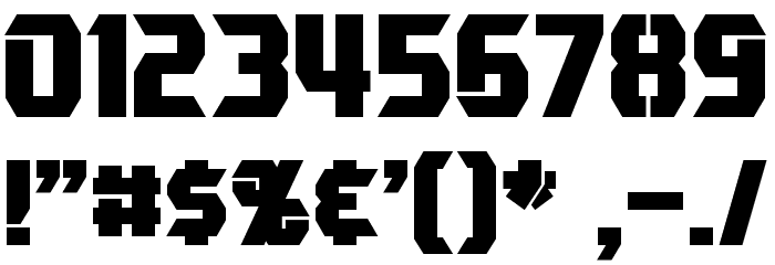 Combatron Bold Font OTHER CHARS