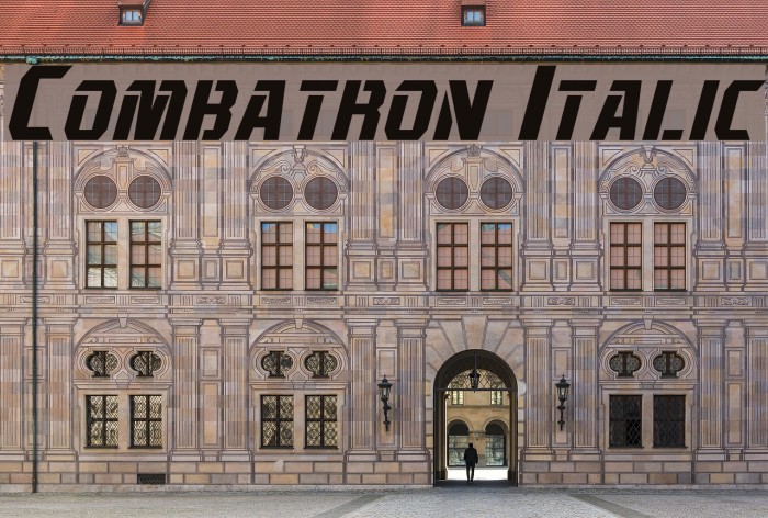 Combatron Italic Font examples
