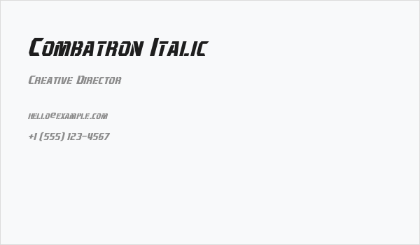 Combatron Italic Business Card