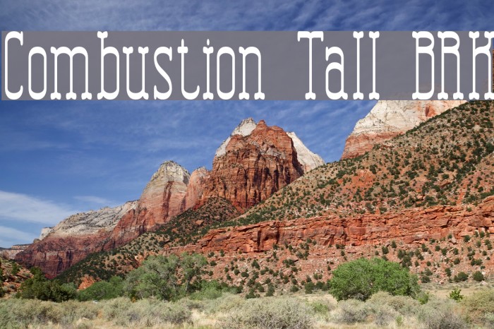 Combustion Tall BRK Font examples