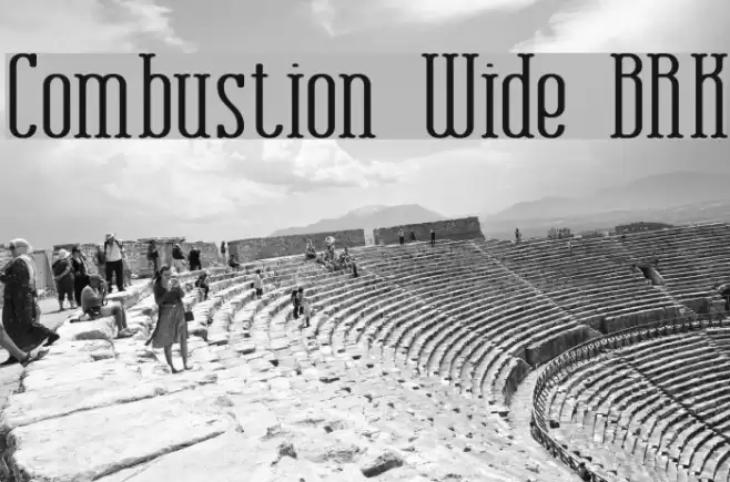 Combustion Wide BRK Font examples