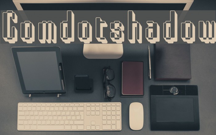 Comdotshadow Font examples