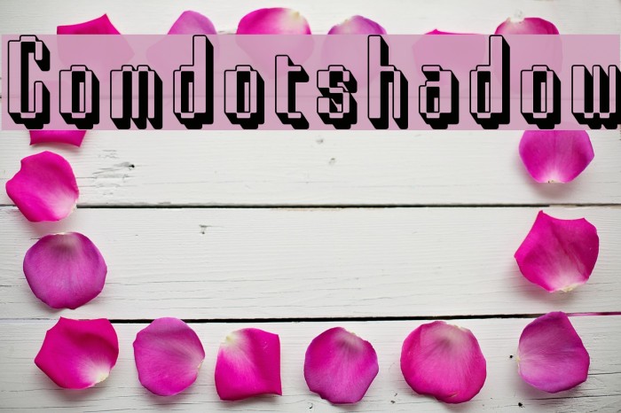 Comdotshadow Font examples