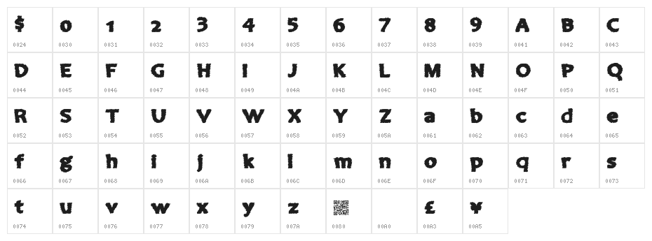 ComeInside Character Map