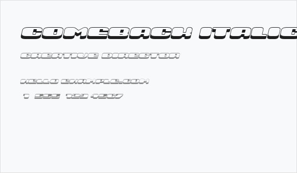 Comeback Italic Business Card