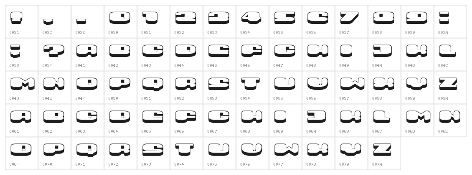Comeback Regular Character Map