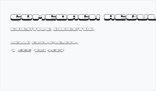 Comeback Regular Business Card