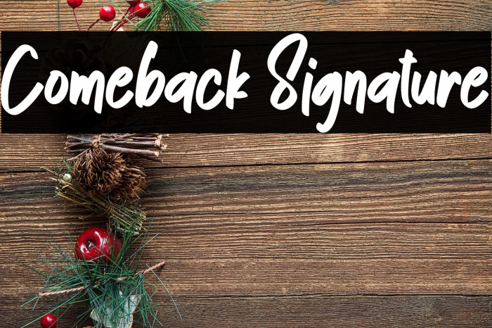 Comeback Signature Example 1